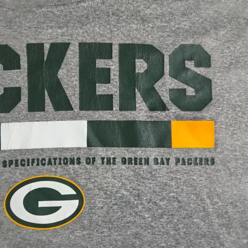 Green Bay Packers Shirt Mens 3XL Gray NFL Football Nike Dri Fit Tee Training
